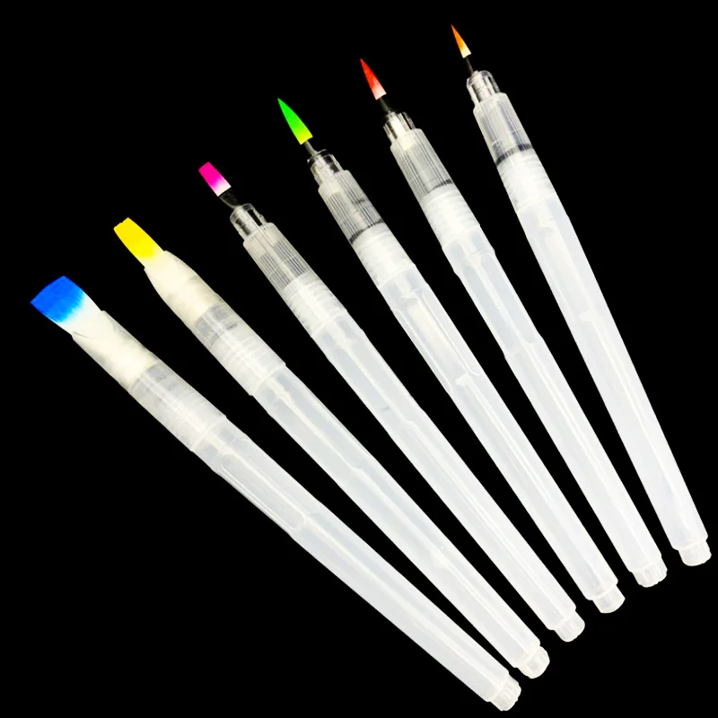 

6PCS Refillable Brush Pen Set Watercolor Brush Ink Pen For Painting Calligraphy Drawing Art Supplies
