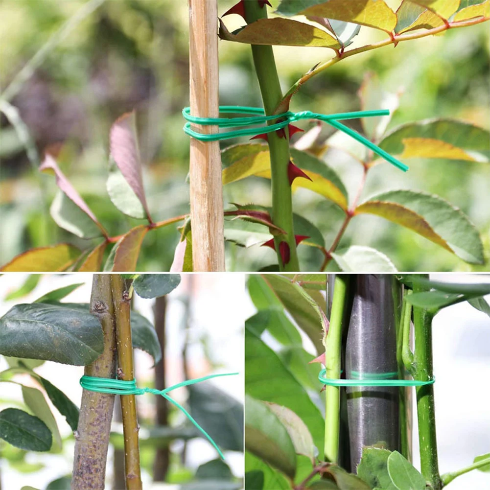 

100 Meters/328 Feet Plastic Steel Twist Tie Sturdy Reusable Garden Flower Plant Support Strap Tie Home Improvement Cable Ties
