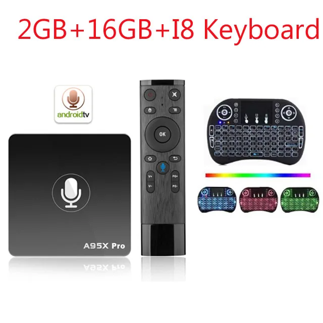 2GB 16GB I8B A95X PRO tv Box Amlogic S905W 2 Гб ОЗУ 16 Гб ПЗУ медиаплеер 2,4G WiFi Поддержка Youtube 4K HD 3D tv Android 7,1 Google tv Box - Цвет: 2GB 16GB I8B