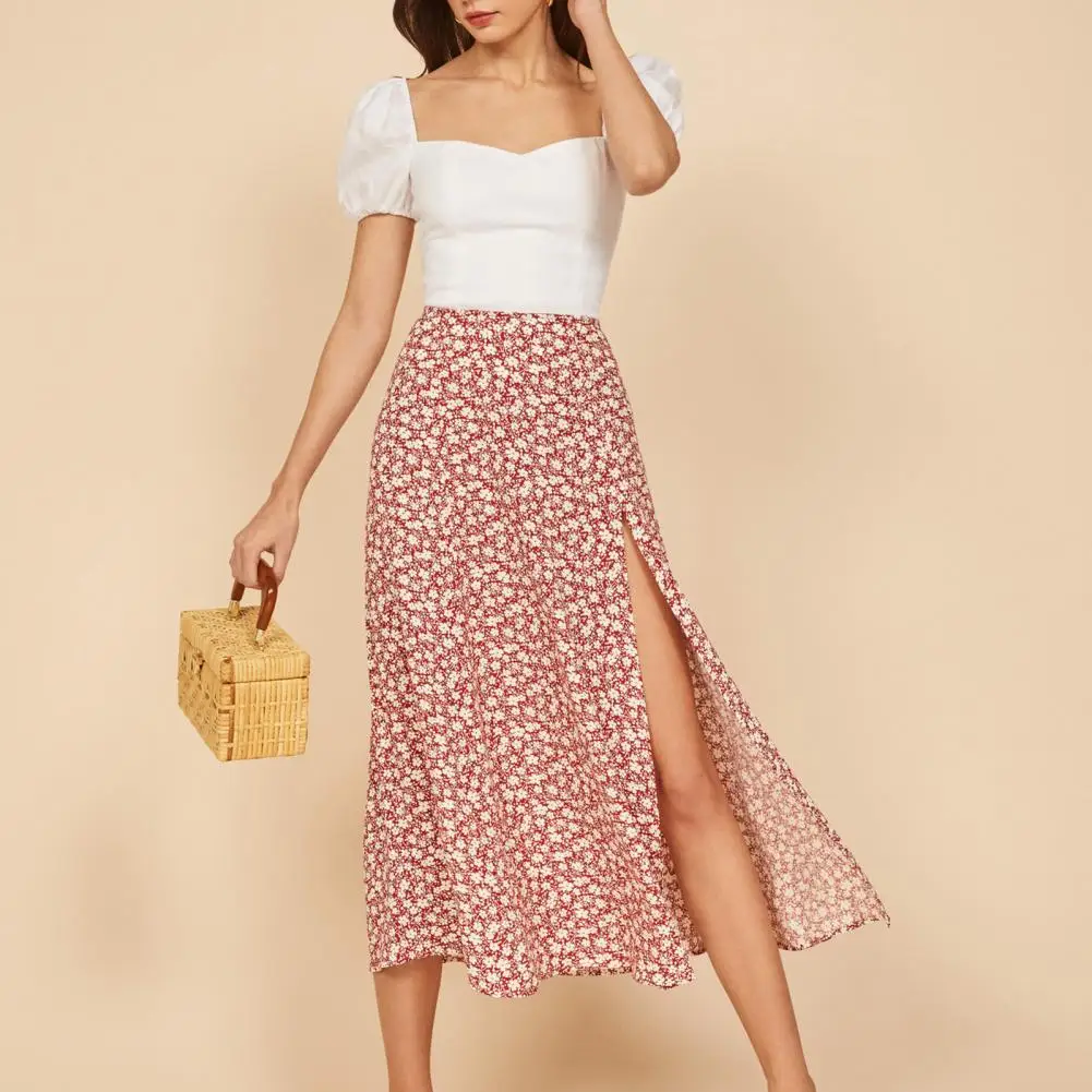 fashion Sexy Summer Skirt Leopard Elastic Women High Waist A-line Dress for Dating Floral Skirts Fashion kpytomoa jupe