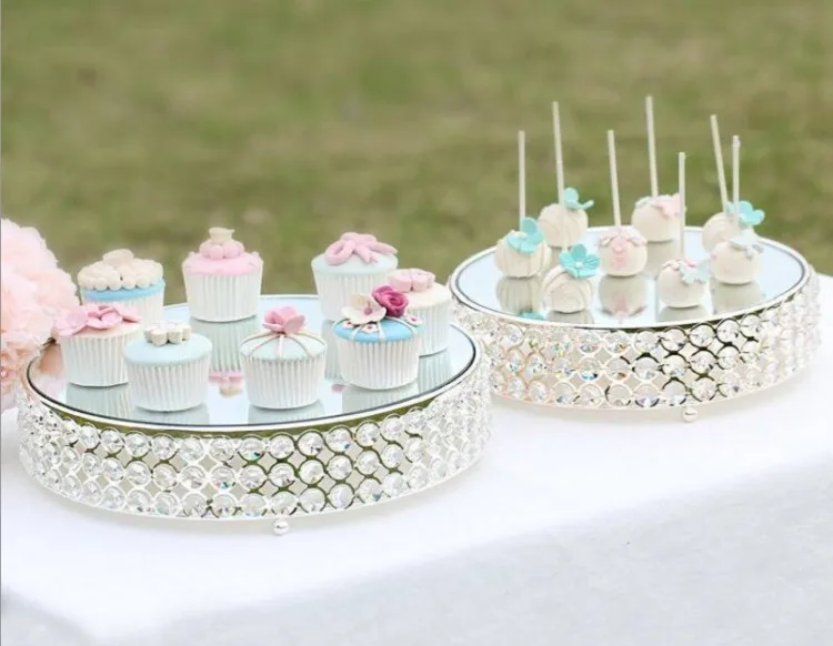 

Европейский стиль, диаметр 30 см, зеркальная Хрустальная подставка для торта, центральный столик для свадебного торта, дня рождения, украшен...