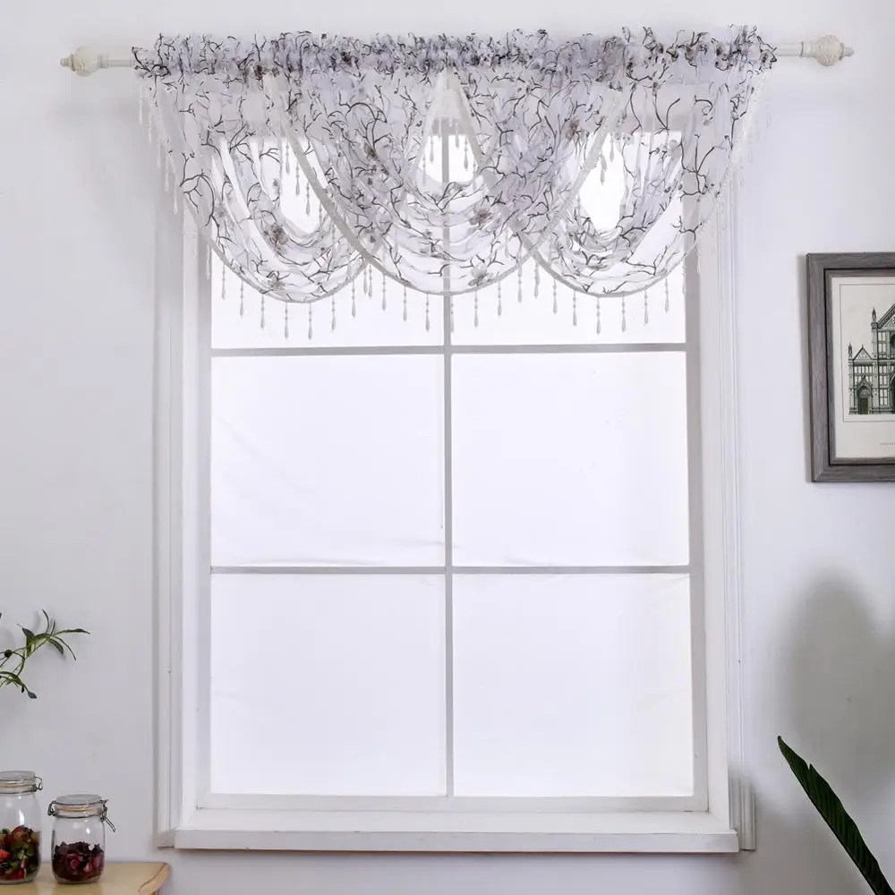 NAPEARL 1 шт. современный пасторальный цветочный отвесный балдахин органза тюль