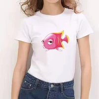 princess kawaii harajuku t shirt funny fish graphic tshirt short sleeve t shirt women ullzang cute funny girls tshirt