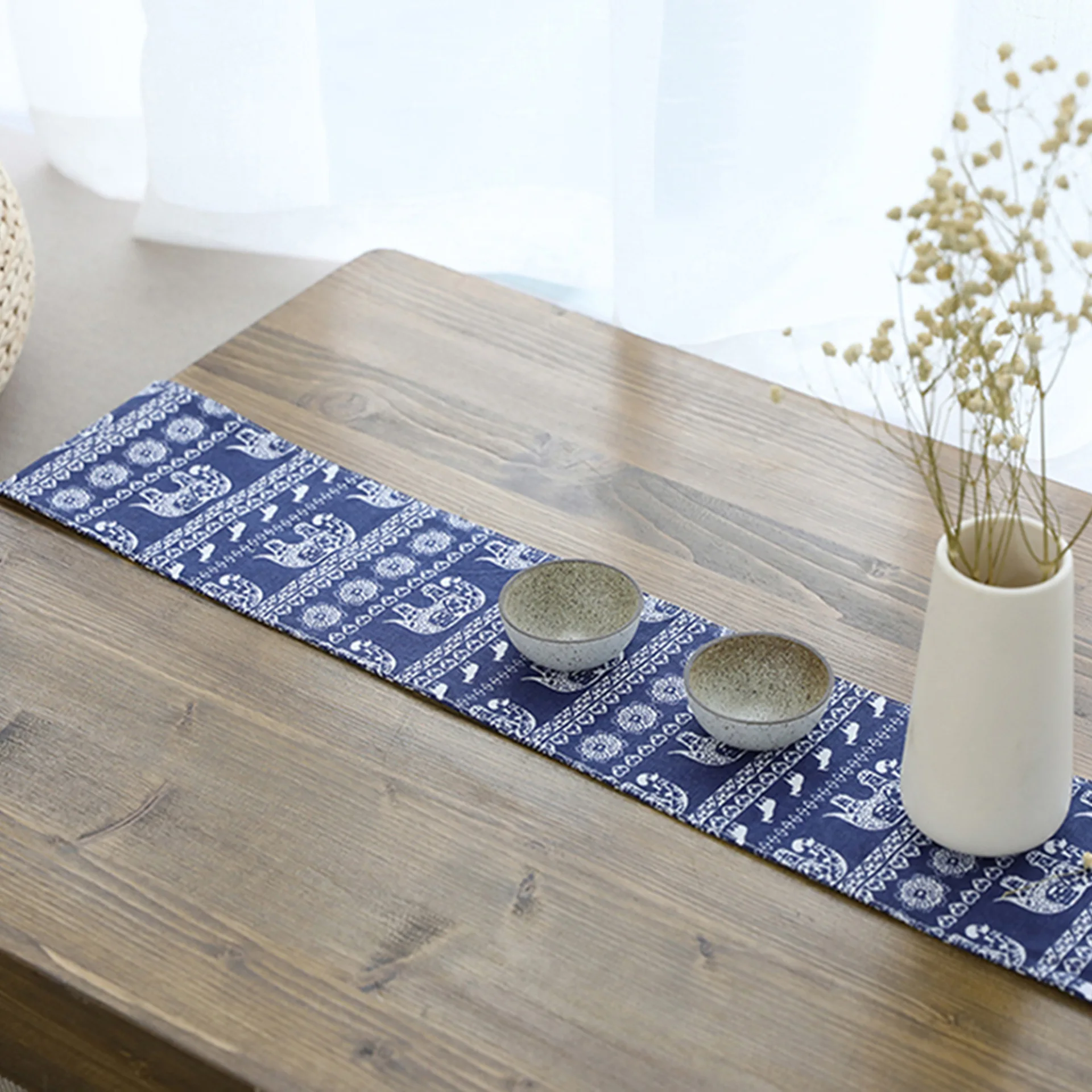 Настольная дорожка в национальном стиле с изображением слона высокое качество