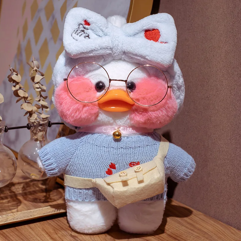 

30 см набивная кавайная Корейская сетчатая одежда гиалуроновая маленькая белая утка кукла лалафанан Мягкие плюшевые игрушки утки подарок н...