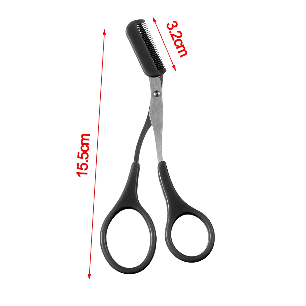 

1PC Stainless SteelEyebrow Trimmer Scissors With Comb Hair Grooming Shaping Shaver Eyelash Hair Clips Hair Remover Makeup Tools
