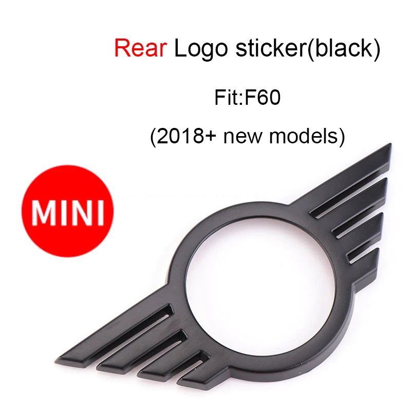 Rear F60 Black Автомобильный значок, логотип, наклейка, передний капот, задний багажник, эмблема, литье для нового Mini Cooper F54 F55 F56 F60, земляк, аксессуары - Название цвета: Rear F60 Black