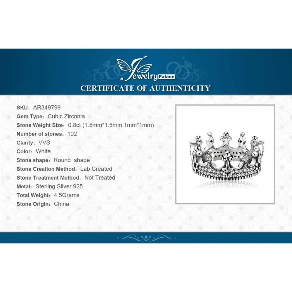 JewelryPalace Бесконечность Навсегда Любовь Цирконий Годовщина Обещание Кольцо Pure Стерлингового Серебра 925 Ювелирные Изделия Для Женщин Подарок