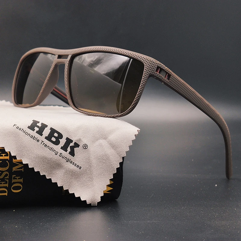 HBK новинка модные мужские поляризованные солнцезащитные очки квадратные
