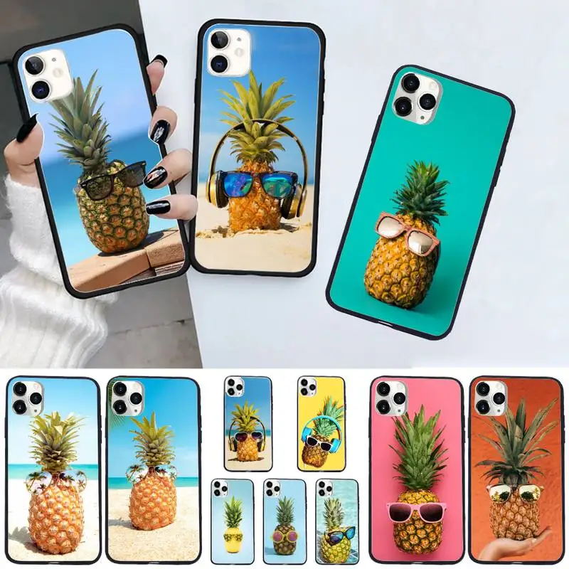 

wear glasses Pineapple yellow fruit Phone Case For iphone 12 11 13 7 8 6 s plus x xs xr pro max mini shell