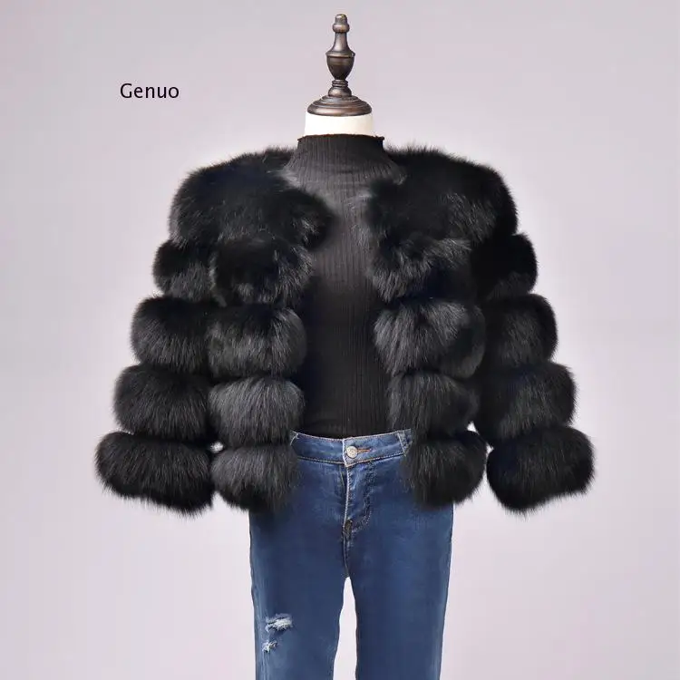 Женское зимнее роскошное пальто шуба из искусственного лисьего меха меховая