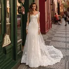 Женское свадебное платье It's yiiya, белое кружевное платье в стиле бохо с аппликацией и юбкой-годе на лето 2022