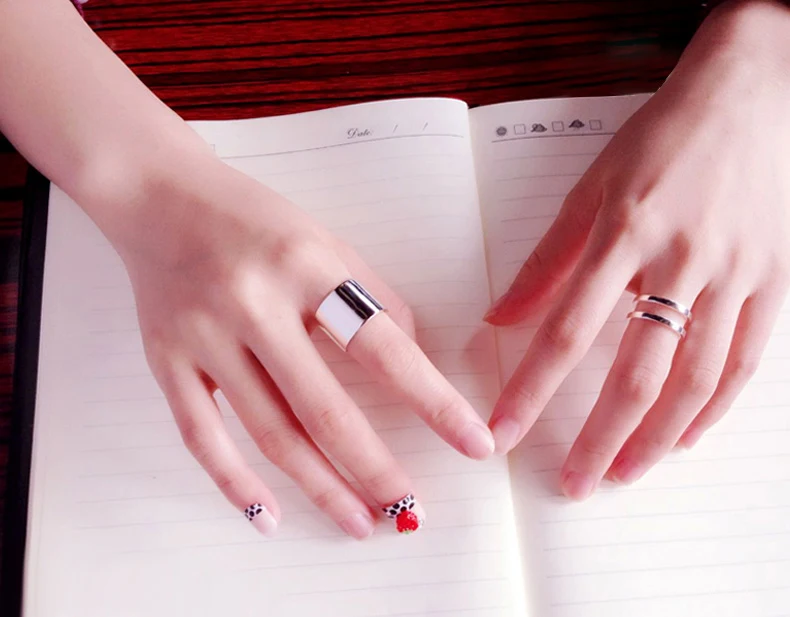 Простой серебристый цвет большие гладкие бриллиантовые обручальные кольца для