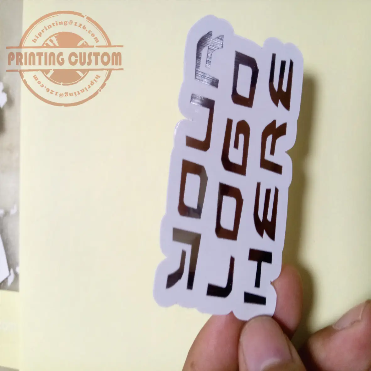2x2 дюйма белая виниловая наклейка печать на заказ/kiss cut sticker