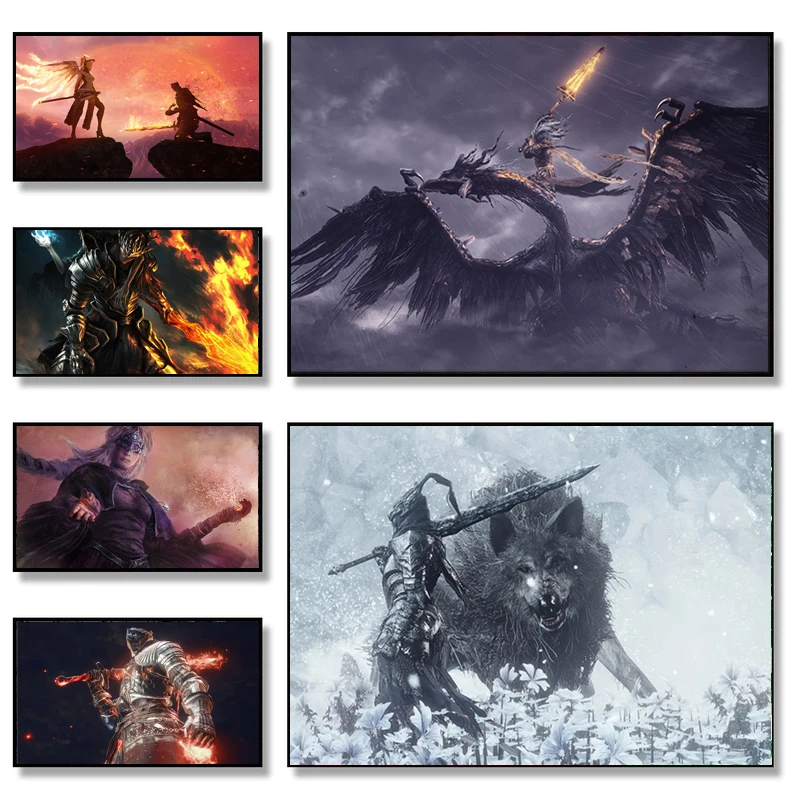 

Classical Game Picture Dark Souls Canvas Painting Posters and Prints Wall Art Pictures for Living Boy Game Room Home Decoration