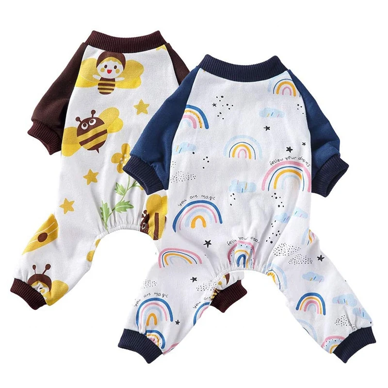 

New-2Pcs Dog Pajamas, Soft Cotton Dog Nightclothes,Cozy Adorable Shirt Pet Clothes Jumpsuit Pjs Sleepwear For Dogs Puppy