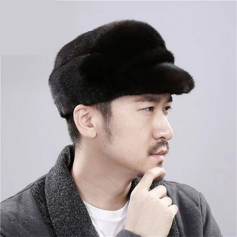 Cap Warm Young Man's Fur 2020 Fxfurs Fashion New Capfor Winter Mink Fur Men Casual Adult Solid