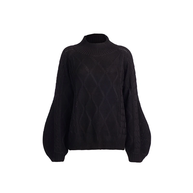 CHICEVER свитер джемпер для женщин водолазки рукав фонарик осень повседневные