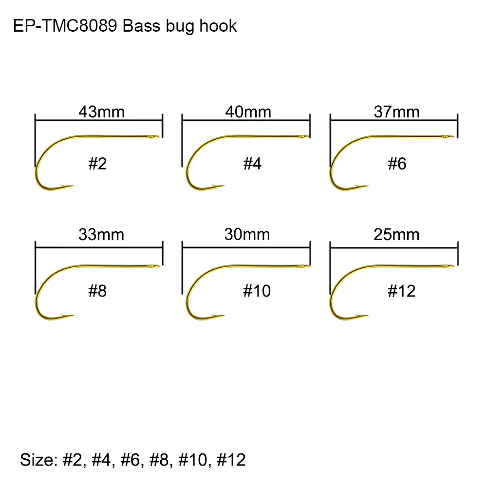 Brozne Eupheng 100 шт. EP-TMC8089 рыболовный крючок для ловли басов, прямые крючки для ловли глаз, тонкая проволока, кованый рыболовный крючок для ловли нахлыстом - Цвет: Brozne