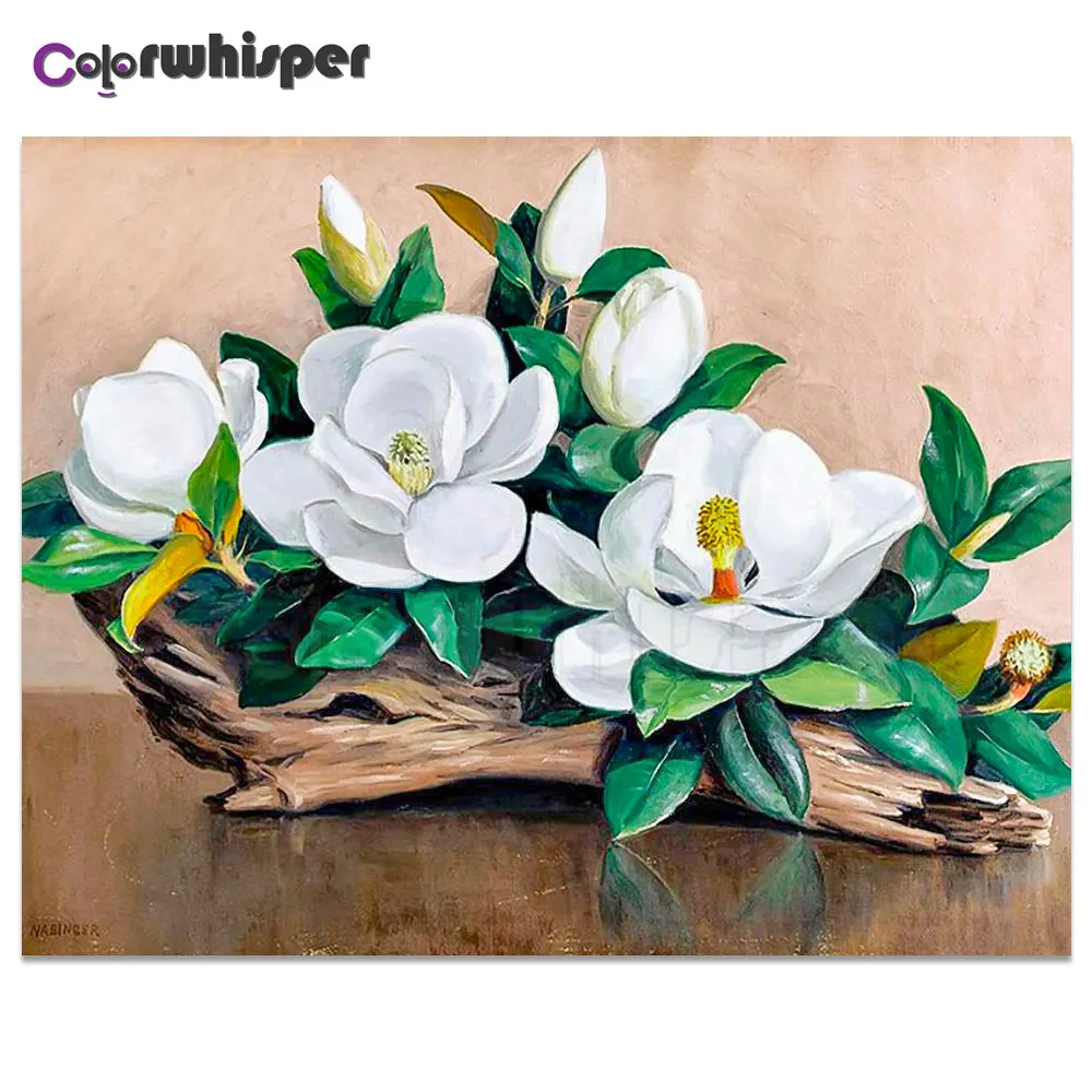 Алмазная картина полностью квадратная/круглая дрель Магнолия 5D Daimond вышивка
