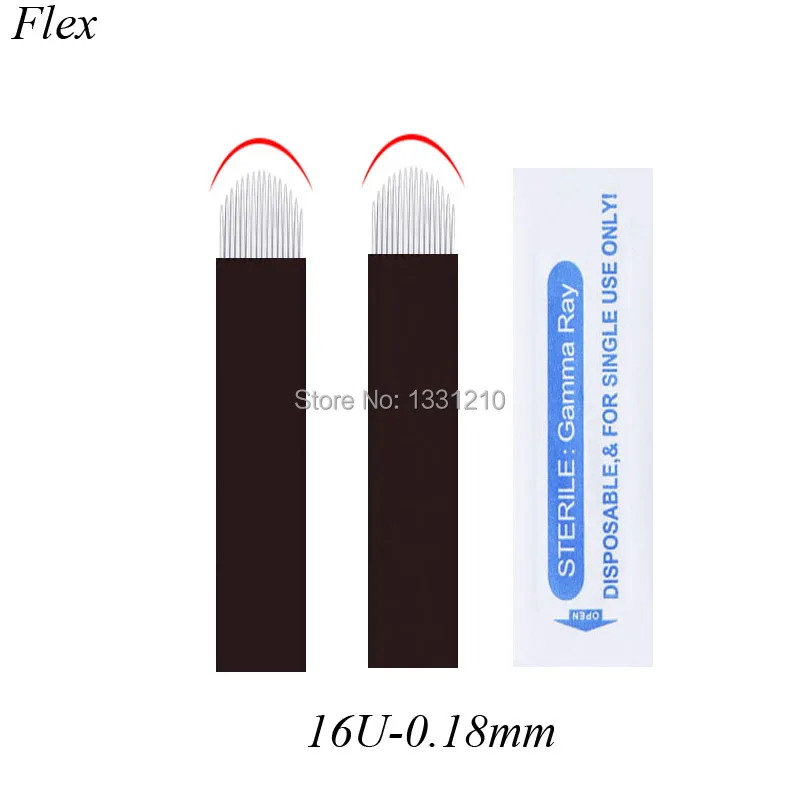 Tebori Micropg 16U flex Fine 0, 18  Microblading Black Flexible Para  Tebori E