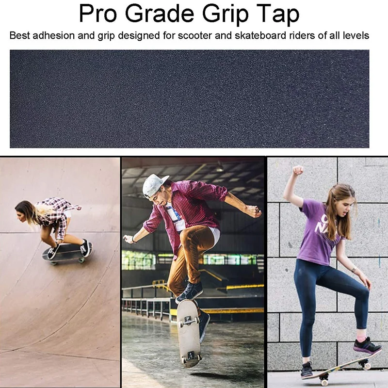 

Non-Slip Skateboard Deck Sandpaper Grip Tape with Skateboard Eraser for Skating Board Longboarding Skateboard Accessory