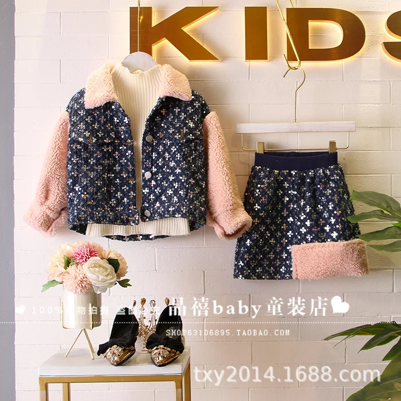 Одежда для детей Новинка 2019 года Сезон Зима Стильная джинсовая куртка с