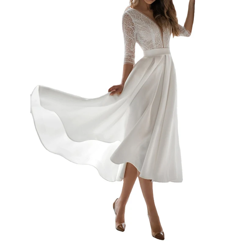 

Bohemian Style Evening Dresses Long Woman Gown Robe De Soir Parties Vintage Bride Dress Prom Party Gowns Hi Shy Bridal