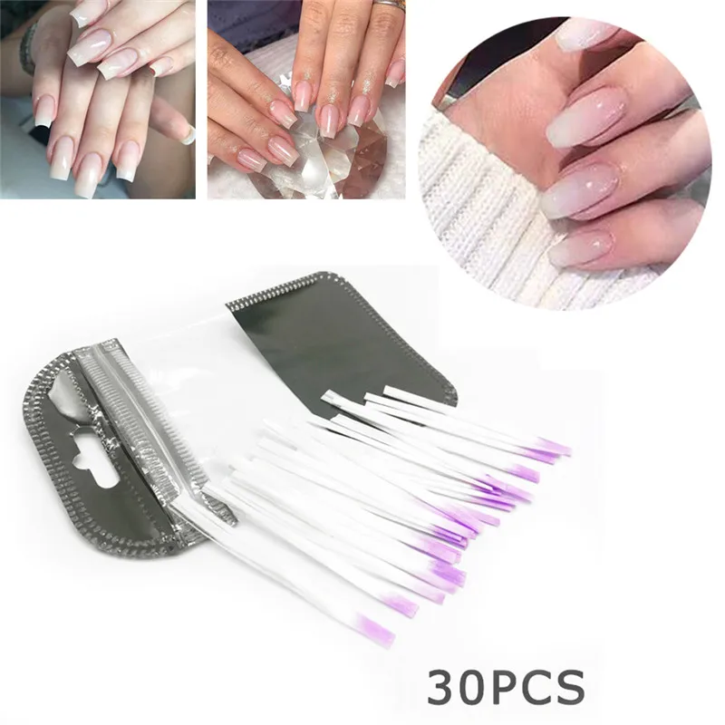 30/60 шт. наращивание ногтей волокна Fibernails наращивания акрилом Советы Набор Стекло