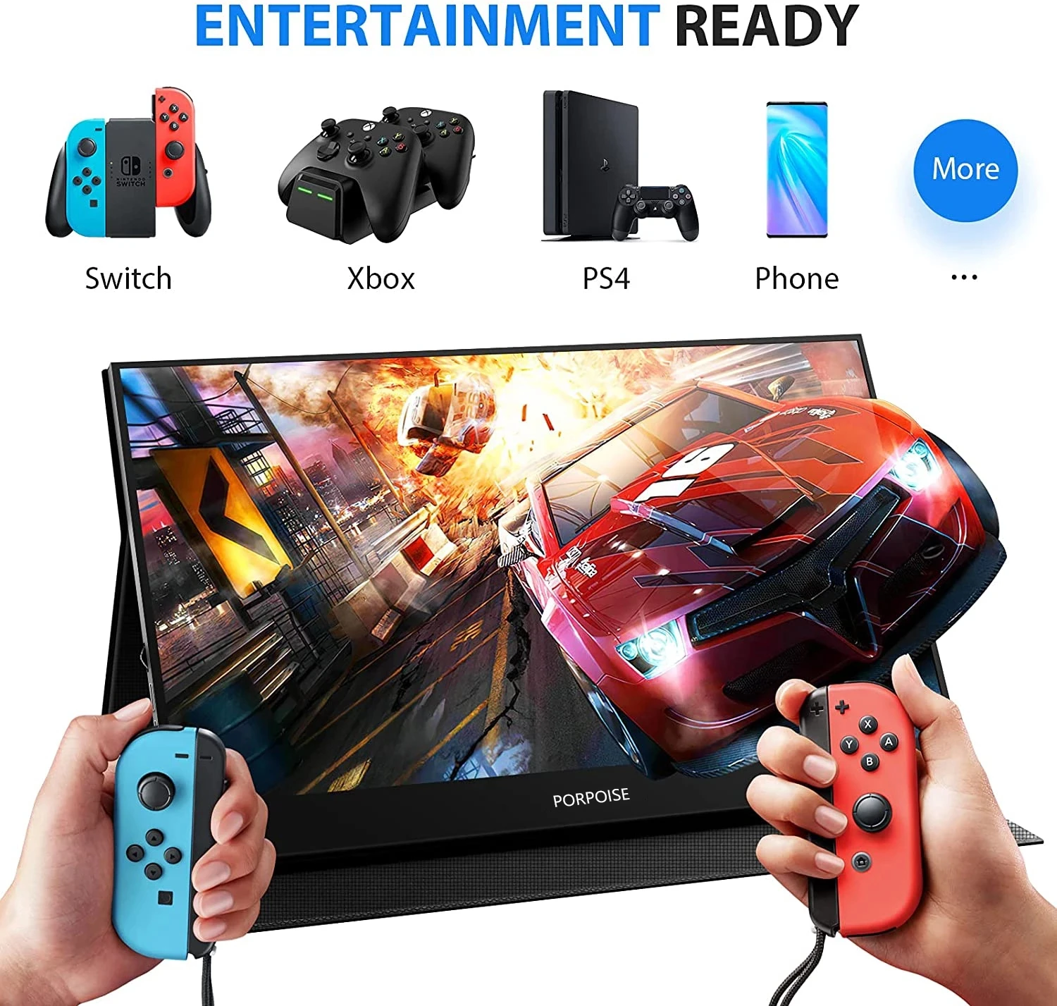 2k 17 3 portable monitor 100 srgb hdmi usb c gaming display for ps4 pc phone screen ips monitor for mac laptop ps5 xbox phone free global shipping