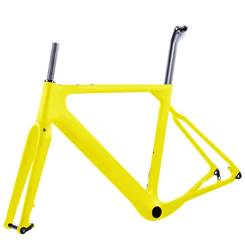 full yellow Новинка BXT карбоновая гравия рама для велосипеда aero Road или MTB рама 142x12 мм дисковый тормоз Велокросс карбоновая рама для велосипеда - Цвет: full yellow