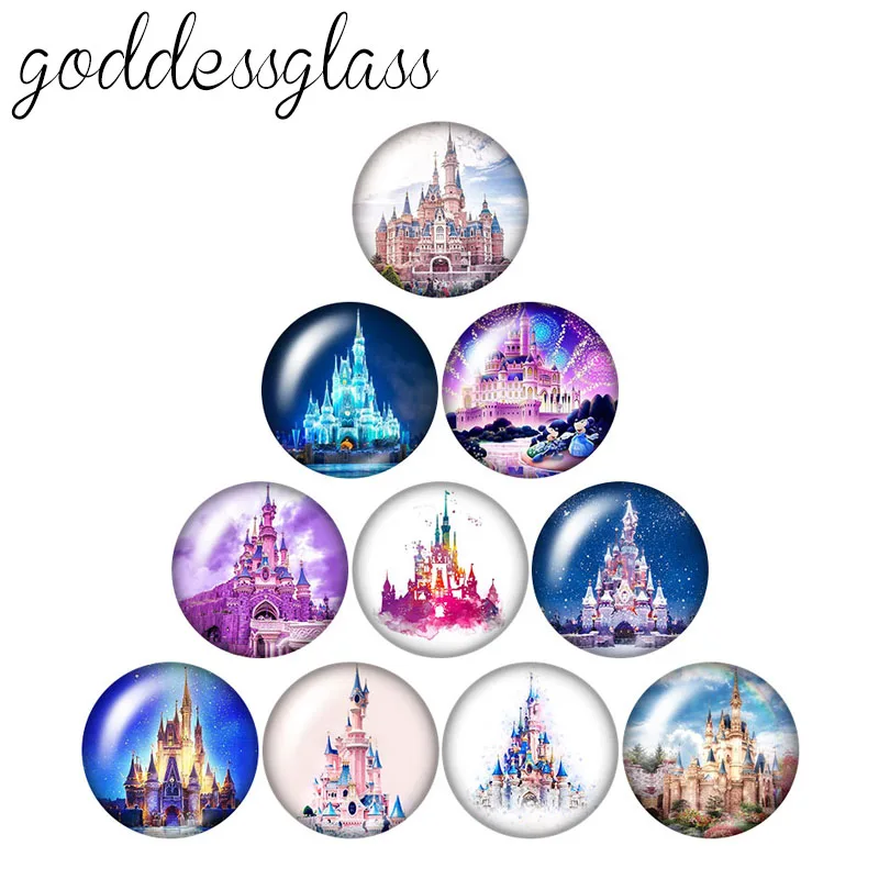 Disney замок стилизованные под языки пламени ночных сцен 10 шт. 12 мм/20 мм/25 мм кабошоны