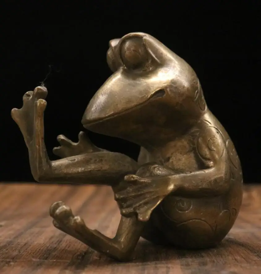 

Archaize brass creative Animal frog household decoration small crafts statue
