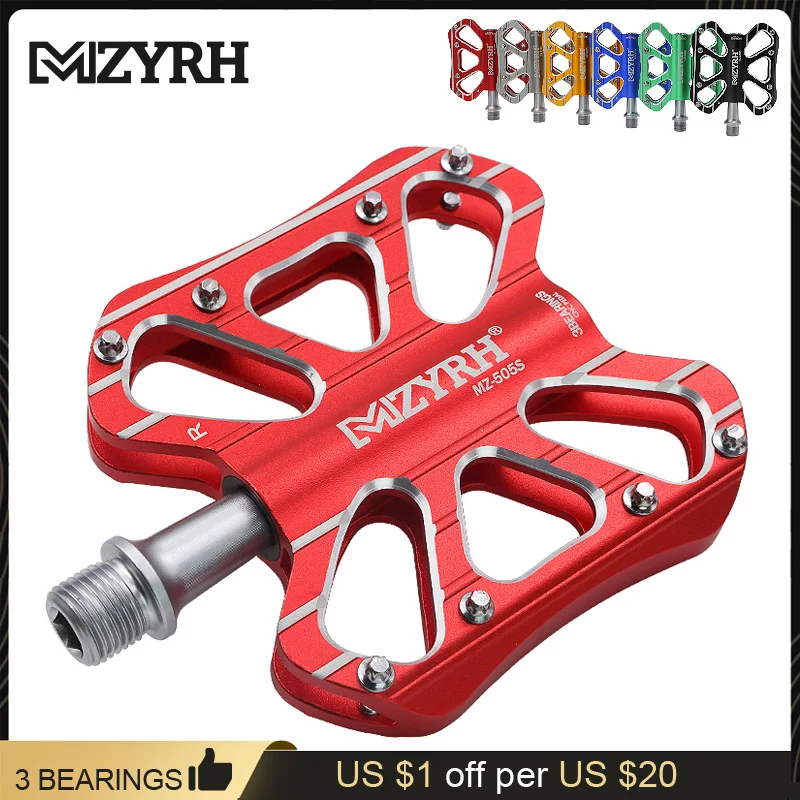 

MZYRH 6 Colors 505S Bicycle Pedals Ultralight Aluminum Alloy Sealed Bearing MTB Mountain Bike CNC Pedals Bicycle Accessories