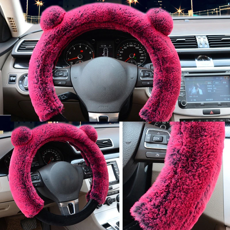 38 см плюшевый чехол рулевого колеса автомобиля и красивое теплое зимнее пальто в