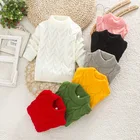 Зимняя одежда для мальчиков и девочек, свитер, Детские Теплые Топы, однотонные пуловеры с круглым вырезом для детей 1-8 лет, Детские вязаные свитера