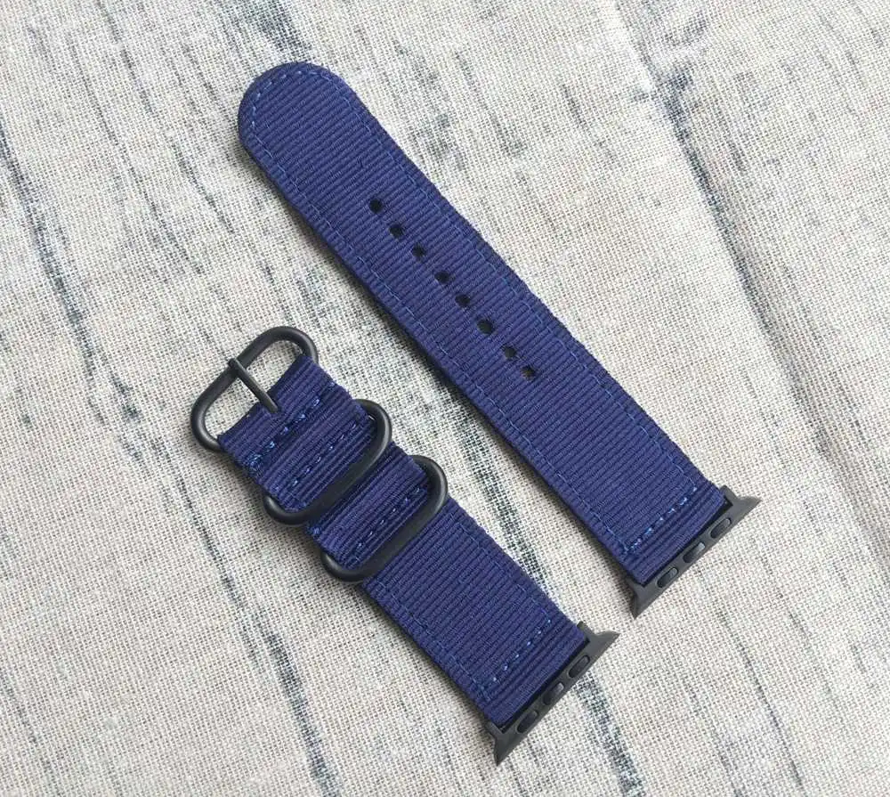 Ремешок нейлоновый для наручных часов Apple Watch band умный браслет в стиле НАТО с