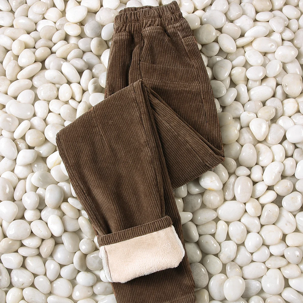Winter Warm Harem Pants Women New Corduroy Casual High Waist Female Trousers Fleece Pantalones Thick Loose Woman Pants