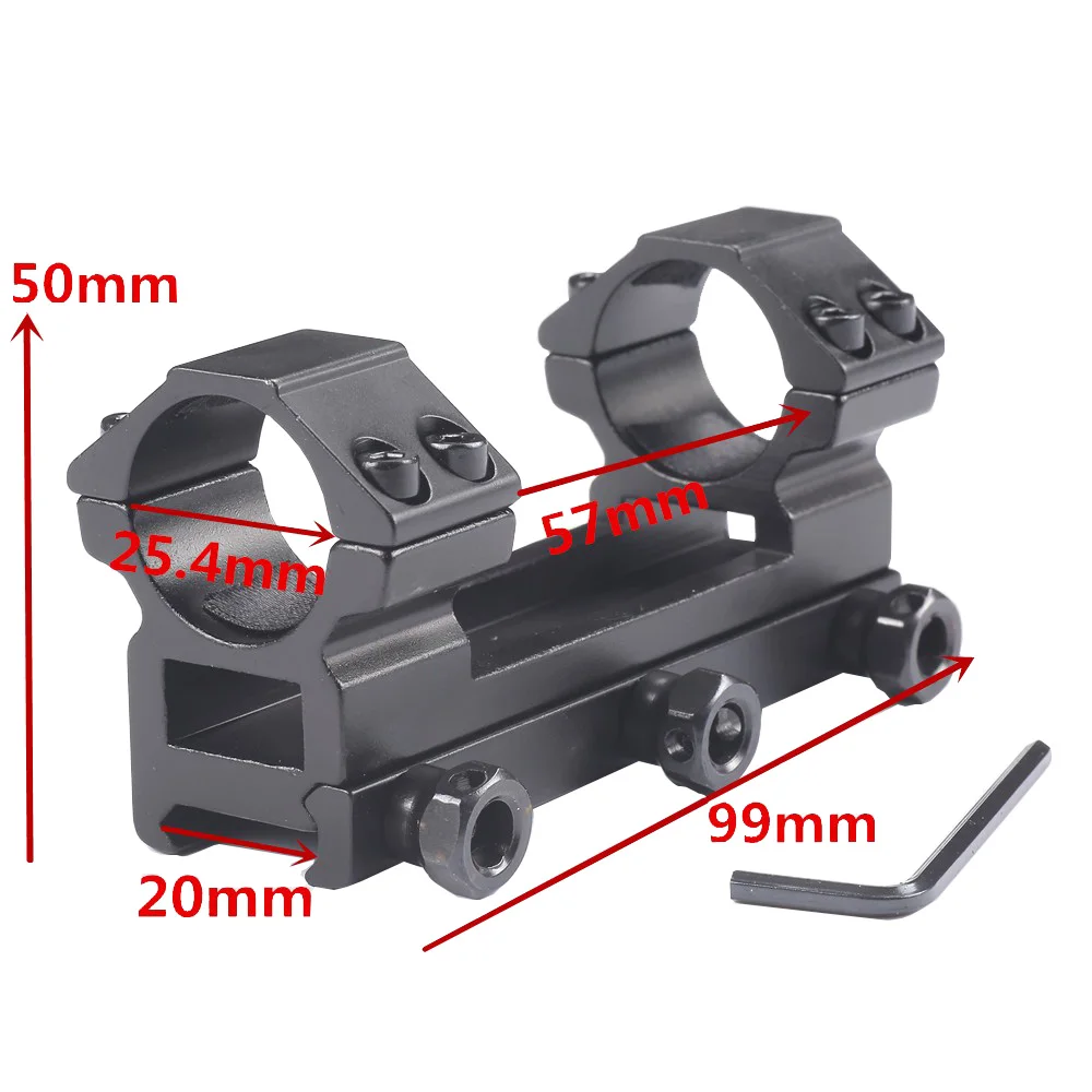 

MIZUGIWA 1 Pc High Profile Double Ring Alloy Rifle Scope Mount Rings Mounts 25.4 mm 20mm Dovetail Rail Caza Hunting Accessories