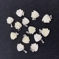 natural sea shell pendant white tropical fish shape 17mm inlaid glass crystal beads jewelry making diy necklace earrings crafts