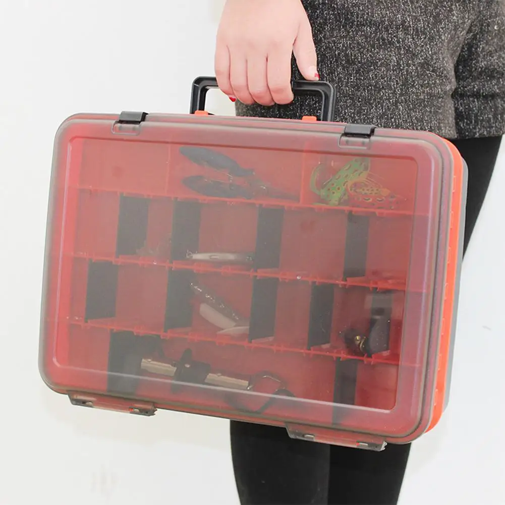 Fishing Tackle Boxes Two-Layer Thicken Plastic Gear Storage Cover Reel Line Lure Tool Box Large Capacity | Спорт и развлечения