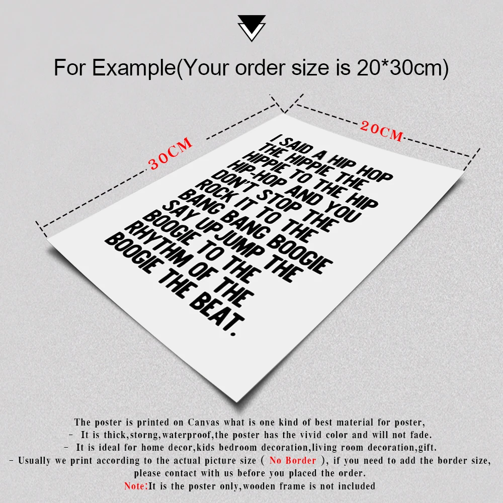 Холст Простой хип-хоп Музыка вдохновляющая типография мотивирующая Цитата