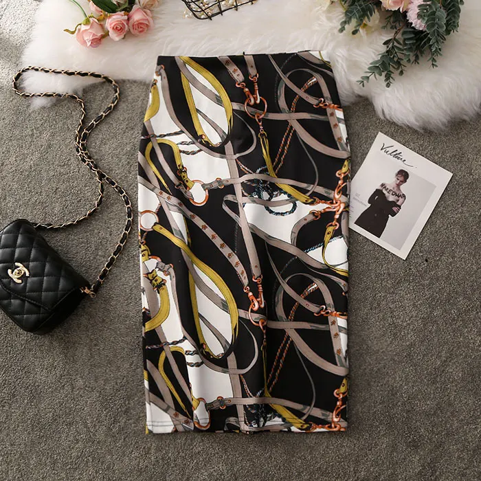 Женские юбки летние с цветочным принтом юбка-карандаш повседневные длиной до