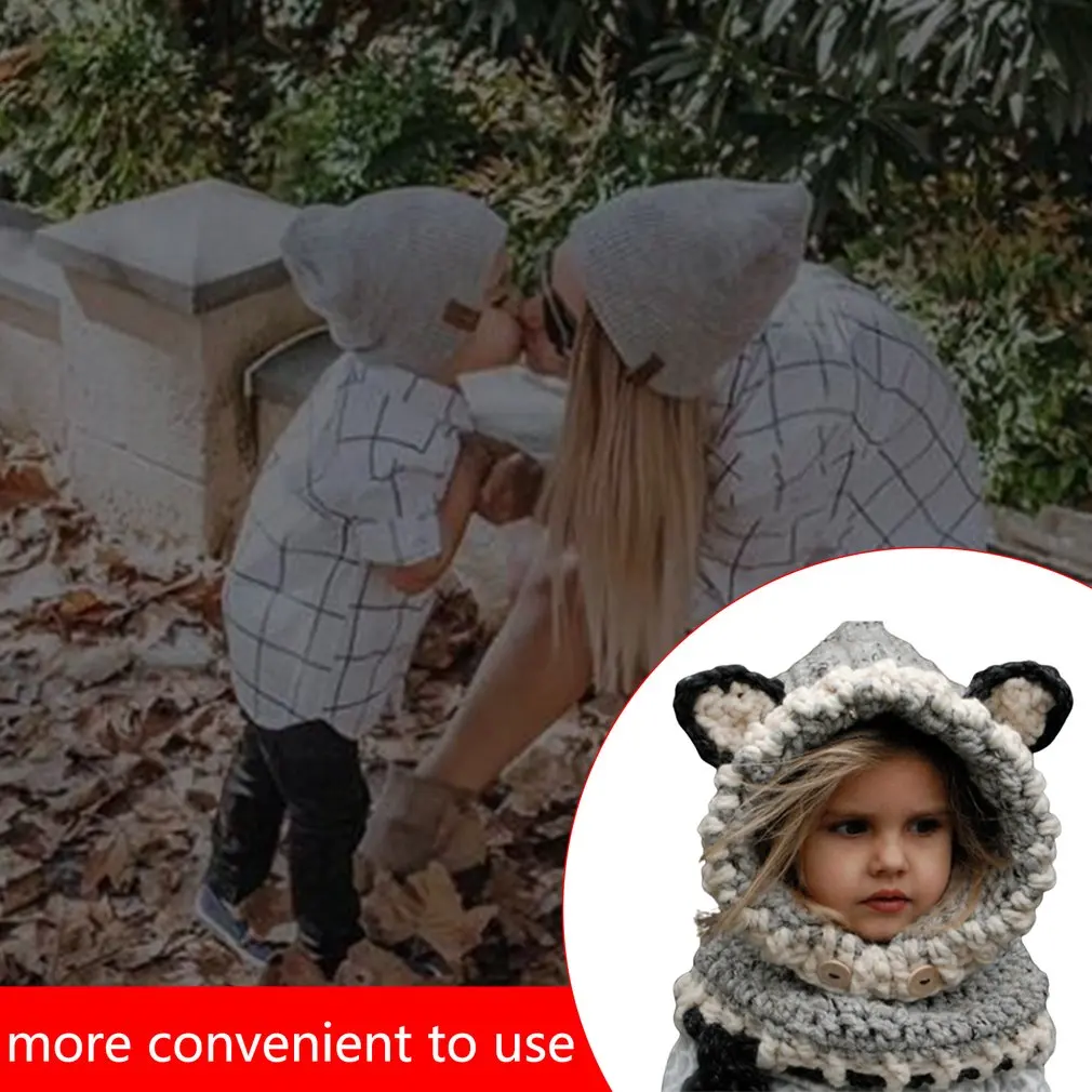 

New Baby Hat Scarf Suit Autumn Winter Knitteed Kids Hat Scarf Set Cotton Girls And Boys Hats Neck Children Scarf