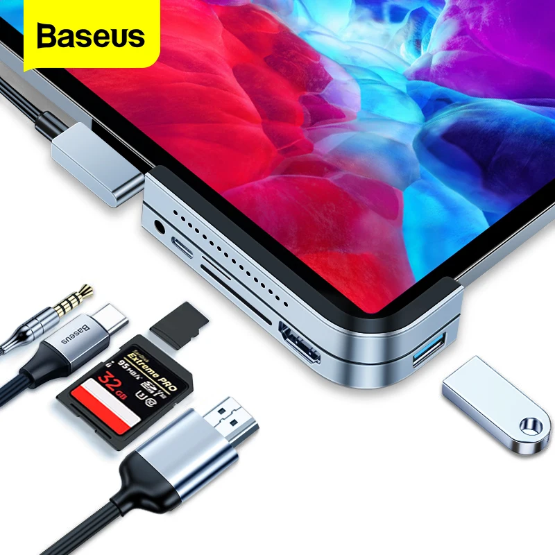 USB концентратор Baseus для iPad Pro 2020 PD Type C док станция HDMI совместимый 3 0 мульти TF ридер