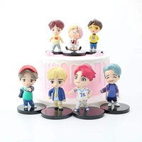 7pcs bangtan boys cake toppers toy set decoration childrens toys action fingure toys cake toppers for birthday party supplie