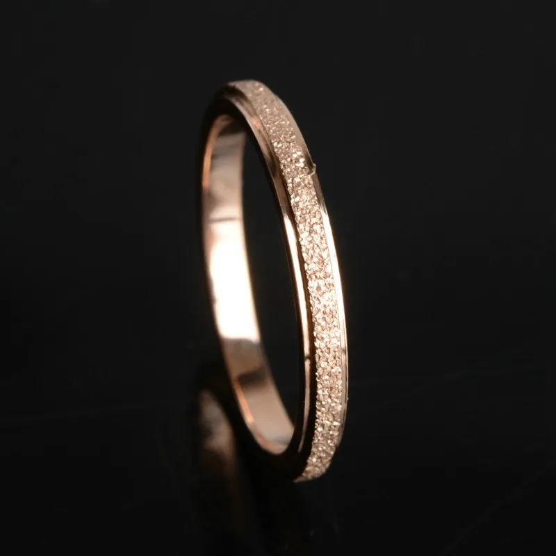 Skute 2 мм матовое кольцо нежное розовое золото для пары женское модное на палец