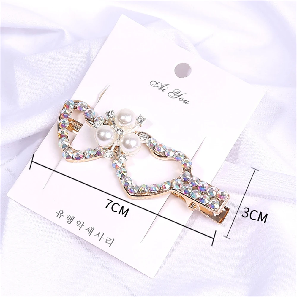 Новинка Элегантные женские зажим для волос с жемчугом Стразы Лук Корона челка
