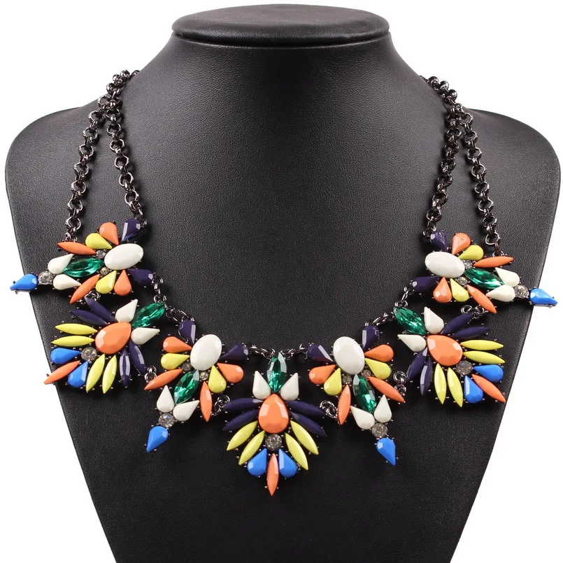 Новые модные дизайнерские осенние вечерние кулон ювелирные изделия из цветных