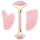 Ролик для лица ABILYMAX, массажер для лица из розового кварца и нефрита, для тела, гуаша, камень для подтяжки и похудения, инструмент для красоты